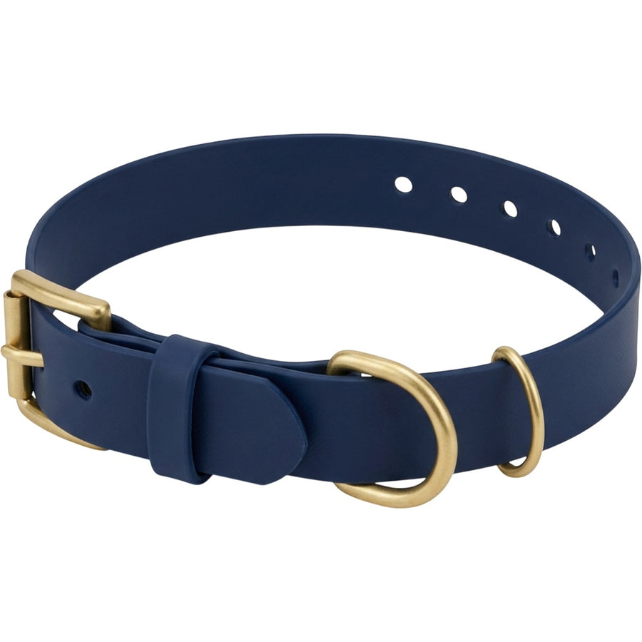 Vivart Waterproof Coated Webbing Pet Collar 2.5 cm Neck 35-50 cm Navy